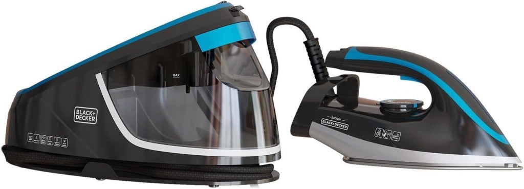 Black+decker BXSS2401E Ferro da stiro con caldaia 2400W vapore continuo 200g-min serbatoio 1.5L piastra ceramica colore Nero