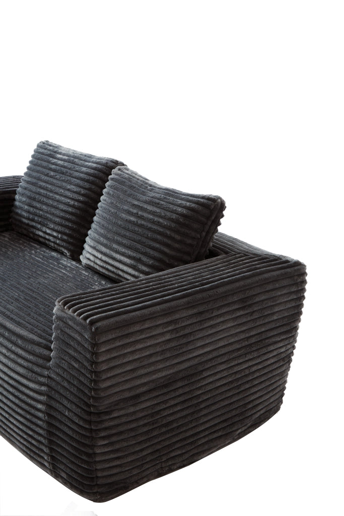 Divano 2 Posti Senza Montaggio in Tessuto Velluto a Coste ¨C MINIMAL ¨C Grigio
