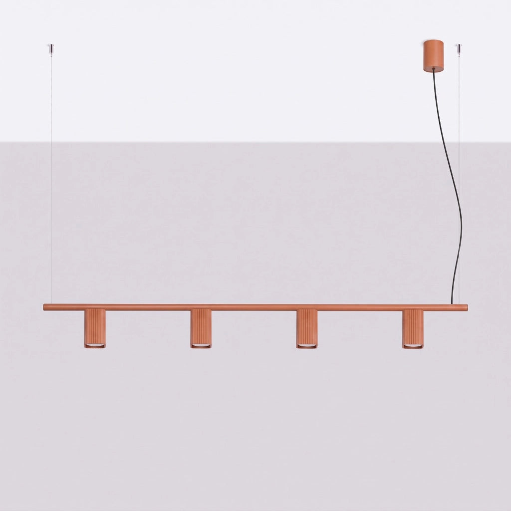 Lampadario RAYO 4 ocra rossa