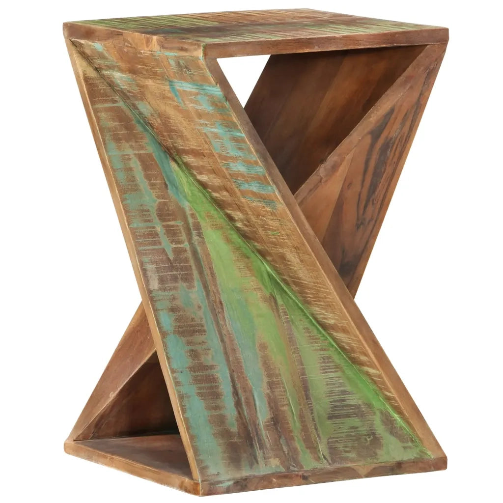 Tavolino 35x35x55 cm in Legno Massello di Recupero cod mxl 8203