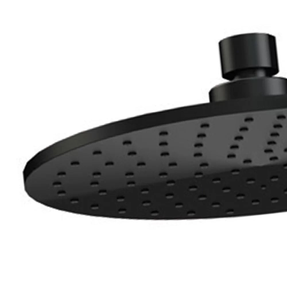 Soffione doccia minimale piatto in ottone nero opaco