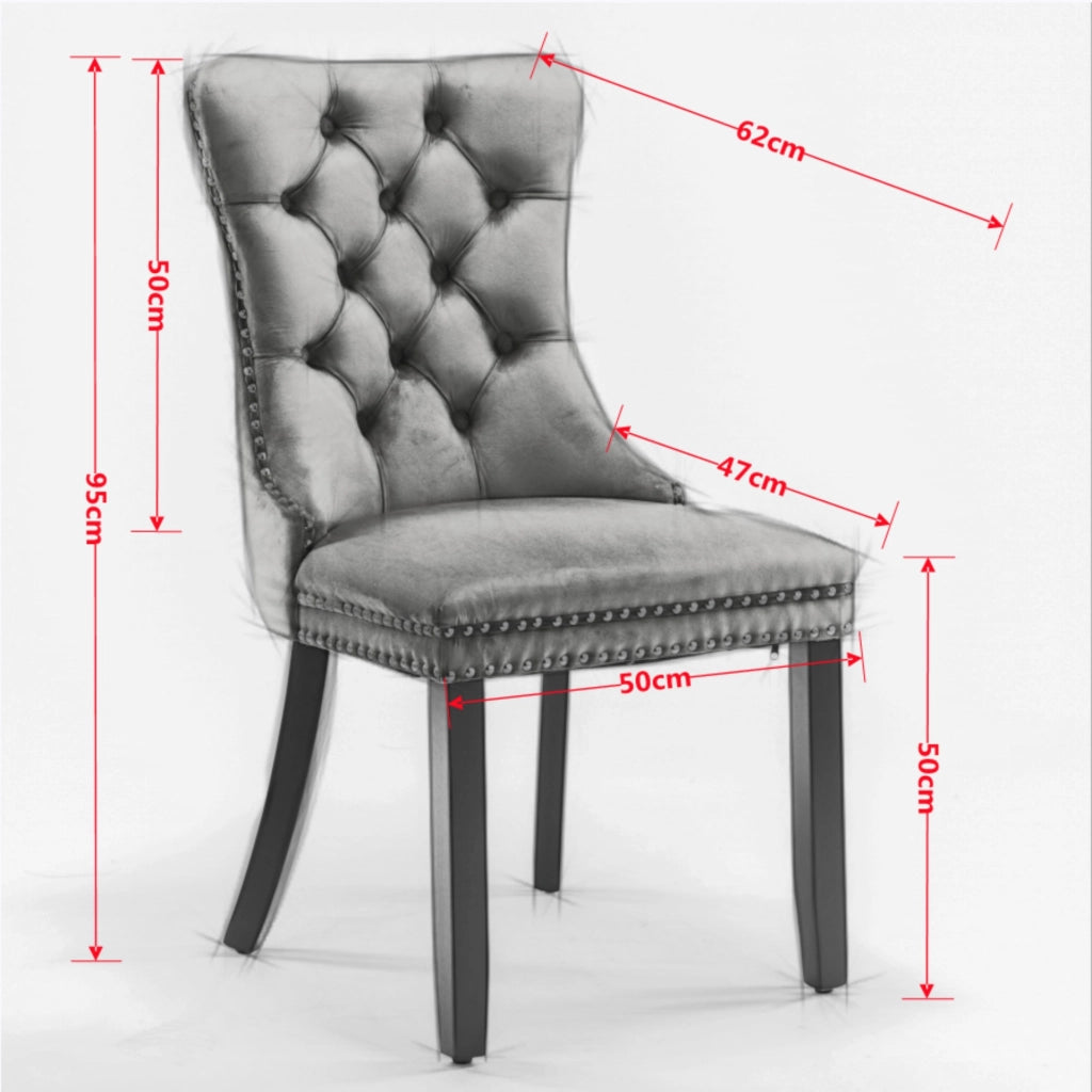 Sedie da Pranzo Imbottite in Velluto con Gambe in Legno ¨C MINIMAL ¨C Blu, Set 2 Pezzi