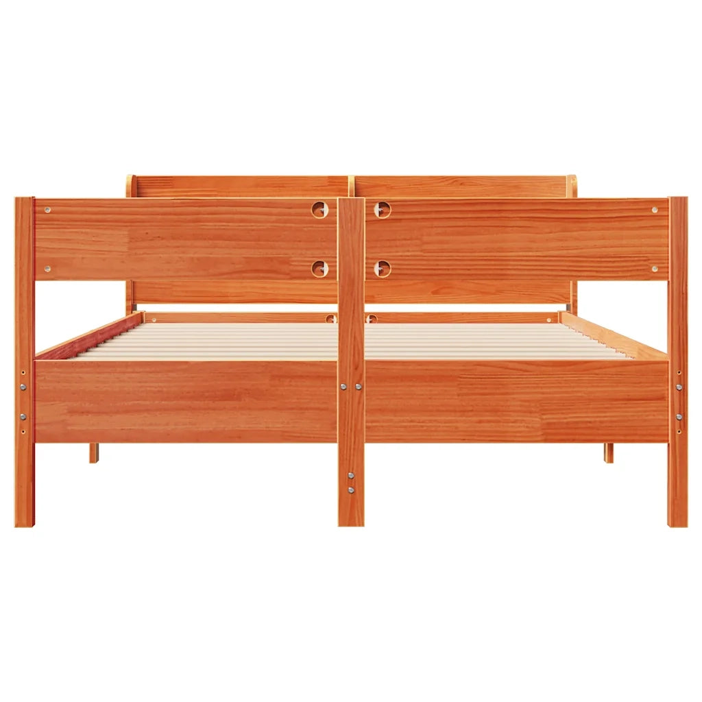 Letto senza Materasso Marrone Cera 120x190 cm in Legno di Pino 3306947