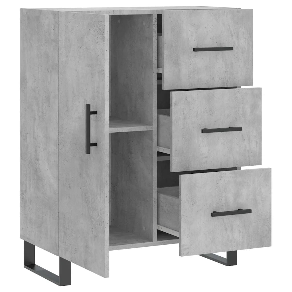 Credenza Grigio Cemento 69,5x34x90 cm in Legno Multistrato 827944
