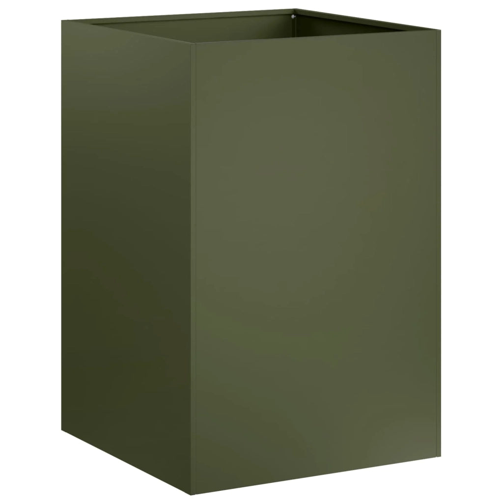 Vaso da giardino 2 pz Verde Oliva 40 x 40 x 75 cm 8005379