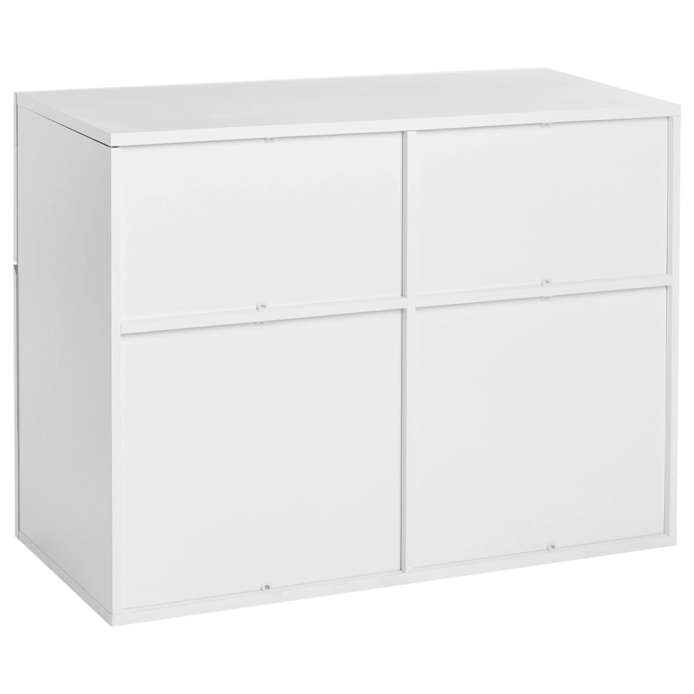 Set da ingresso: mobile da ingresso in truciolato bianco con scarpiera, specchio e ganci appendiabiti, stile moderno minimalista
