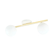 Lampada a sospensione SPLENDI in acciaio oro e vetro bianco