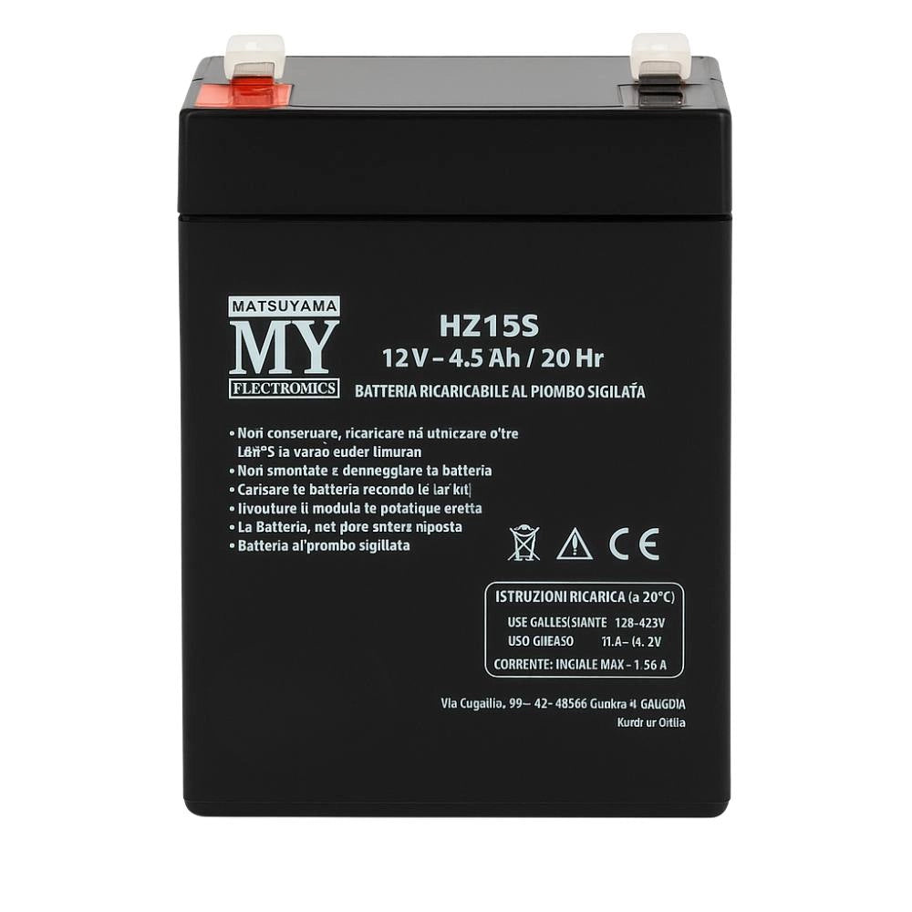 Batteria piombo 12v 4.5ah matsuyama hz155 sigillata compatta