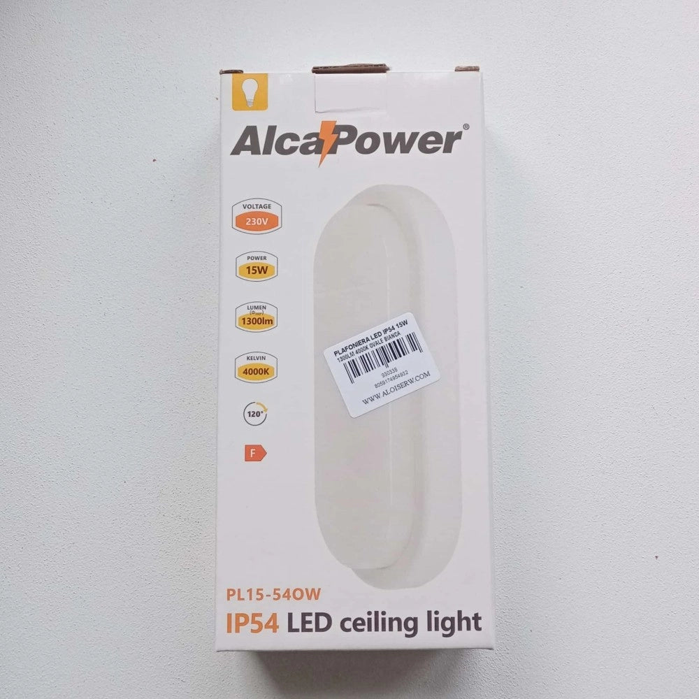 Alca power plafoniera led ovale 15w 1300lm ip65 - per esterni ed interni