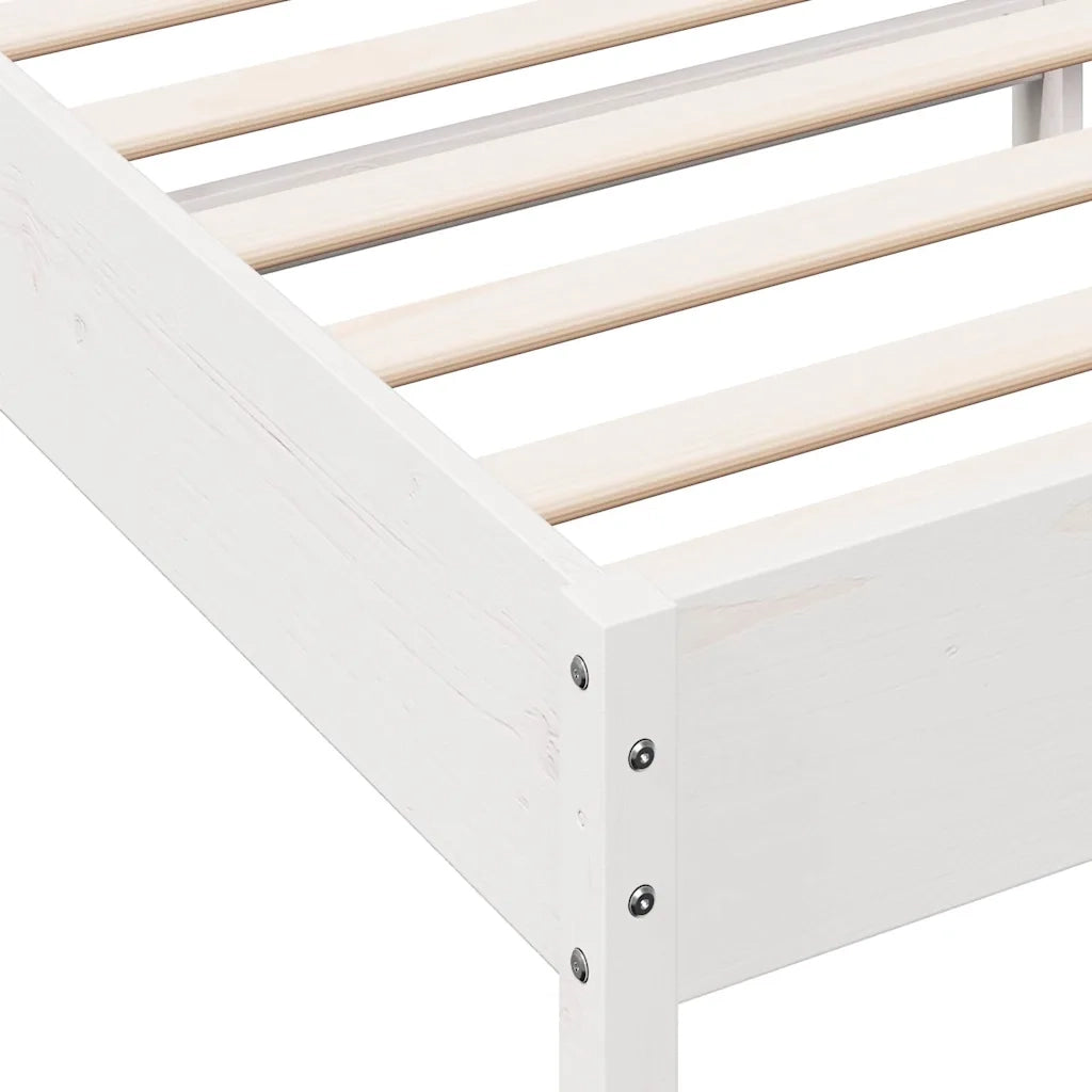 Giroletto senza Materasso Bianco 100x200 cm Legno Massello Pino 842615