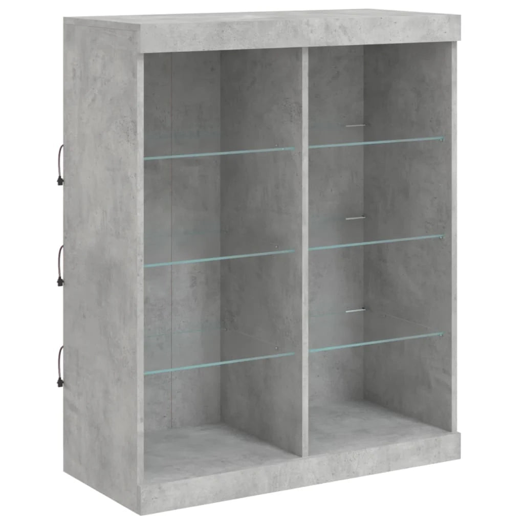 Buffet credenza cassettiera armadio mobile contenitore organizer per cucina soggiorno salotto con luci LED 81 x 37 x 100 cm grigio 02_0030008