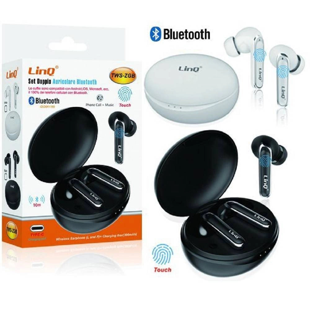 Trade Shop - Set Doppio Auricolare Bluetooth 10m Touch Con Box Di Ricarica Sportivi Tws-zgb -