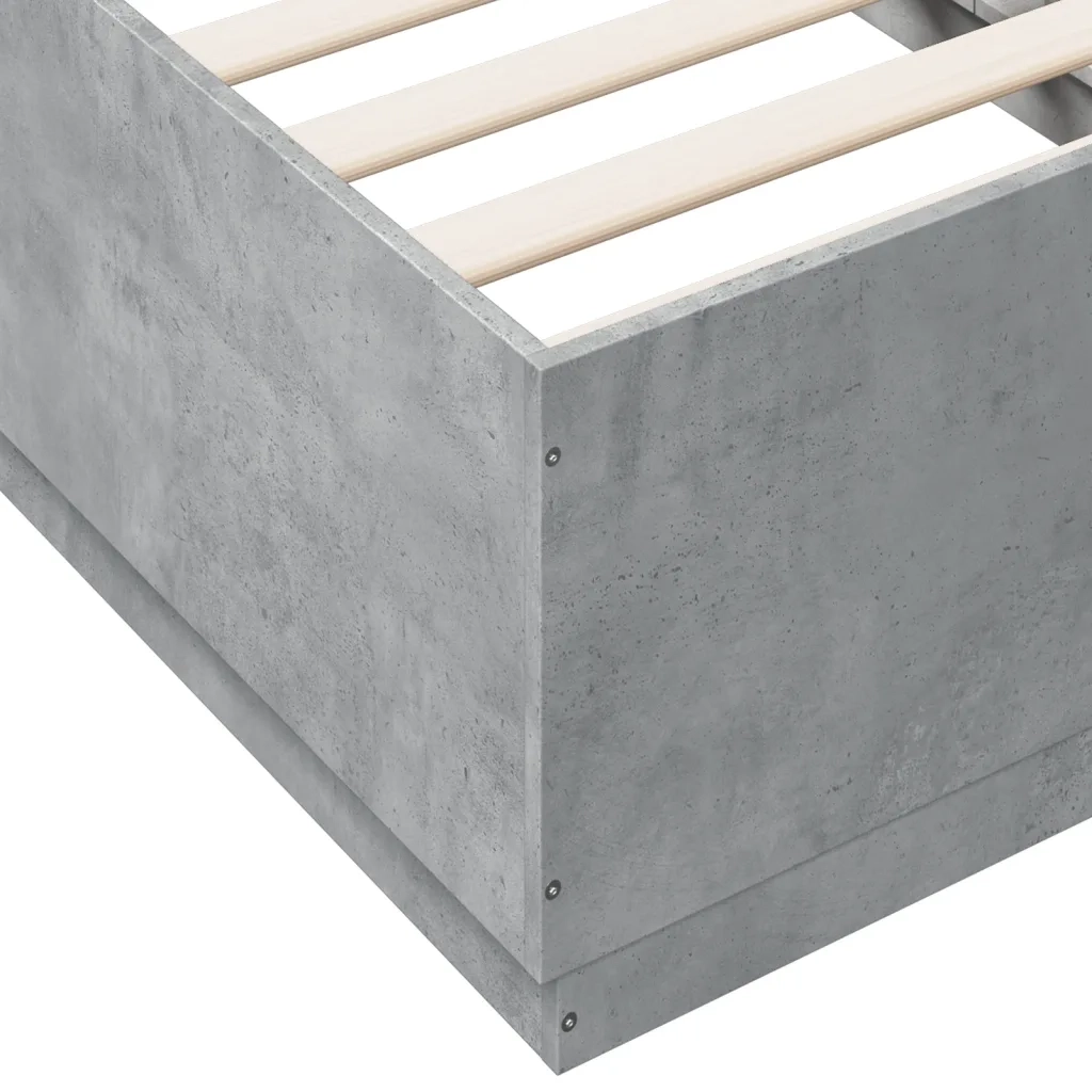 Giroletto Luci LED Grigio Cemento 90x190cm in Legno Multistrato