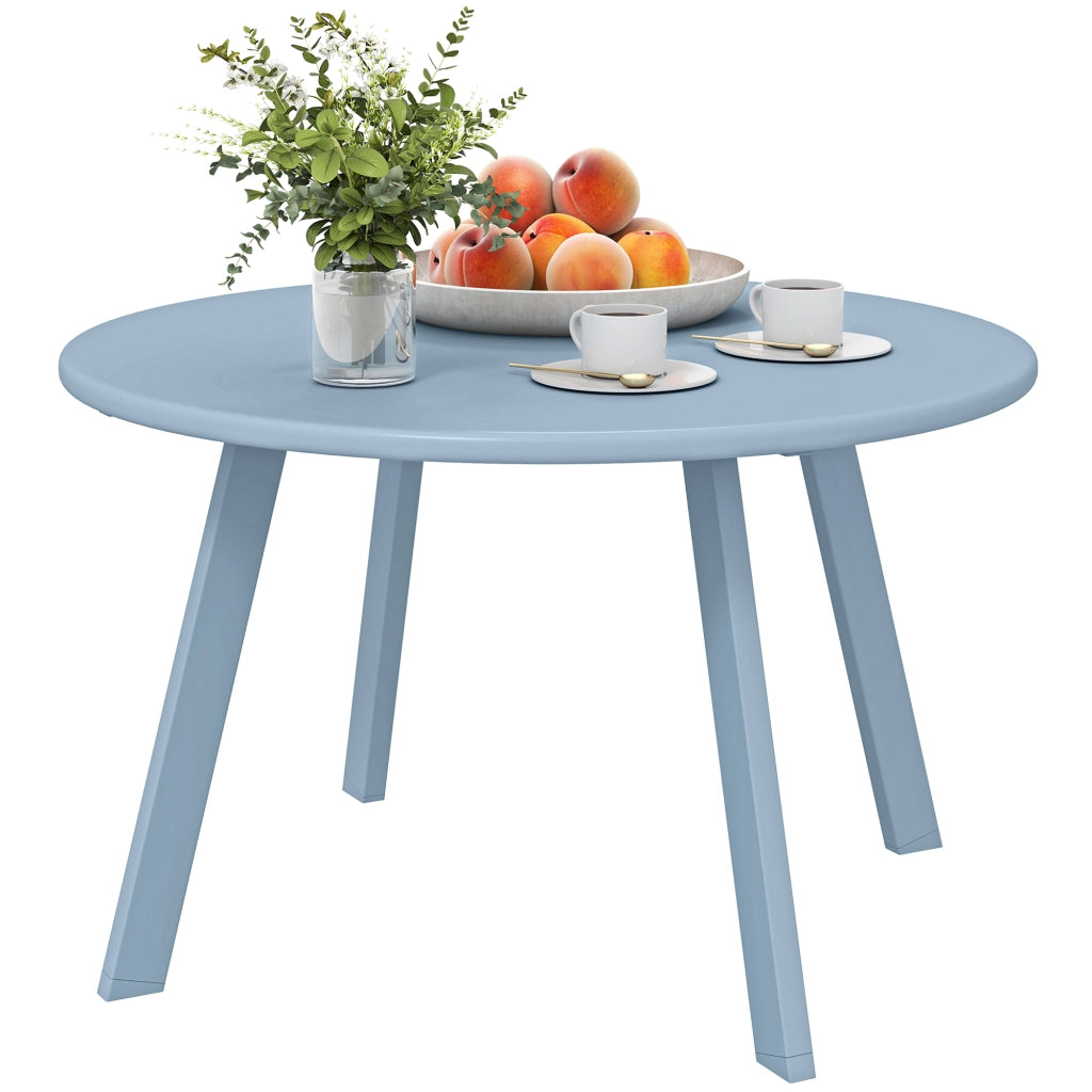 Tavolino rotondo da giardino con patini ¨C zephmum ¨C blu, metallo, ?70x42cm
