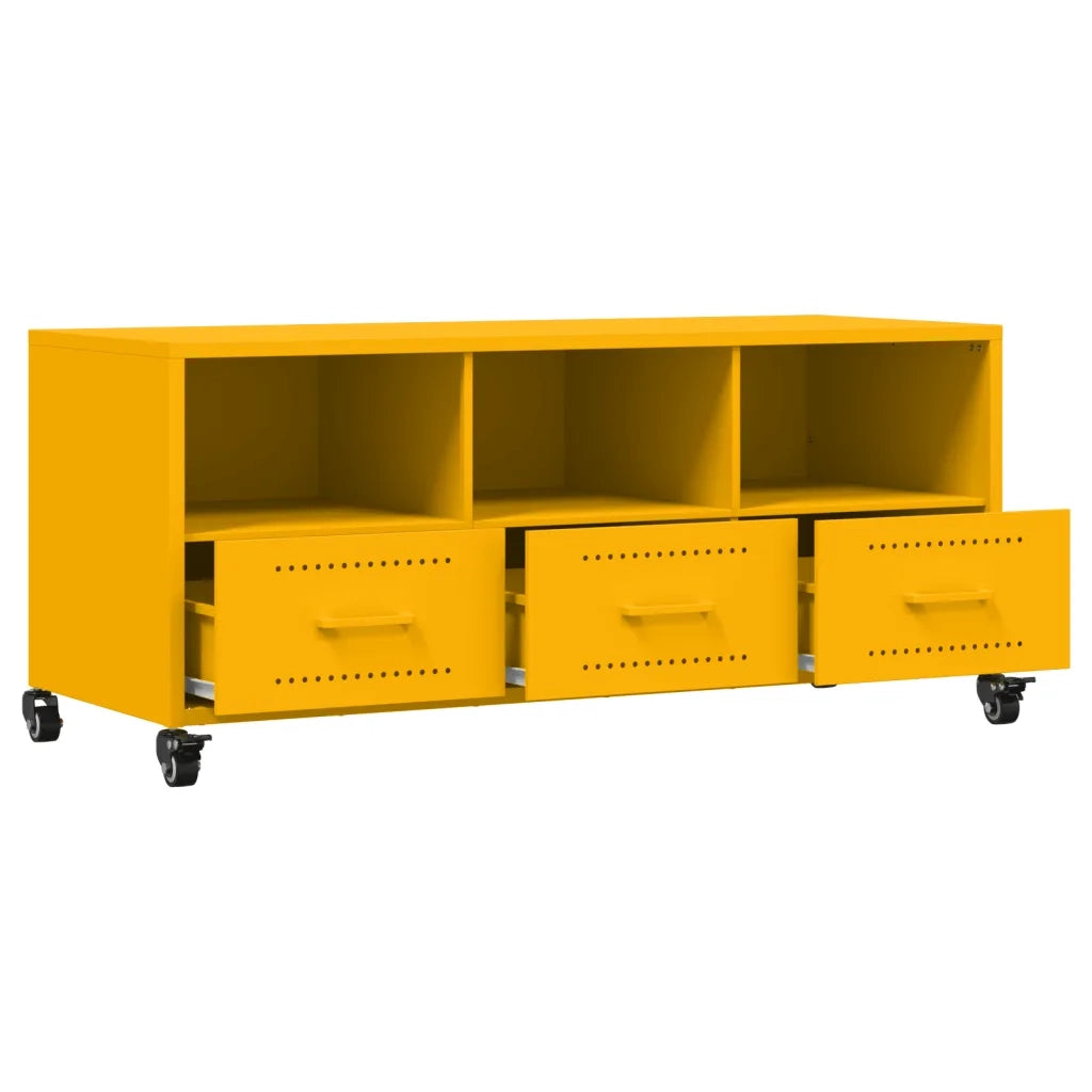 Mobile TV Giallo Senape 100,5x39x43,5 cm in Acciaio 846695