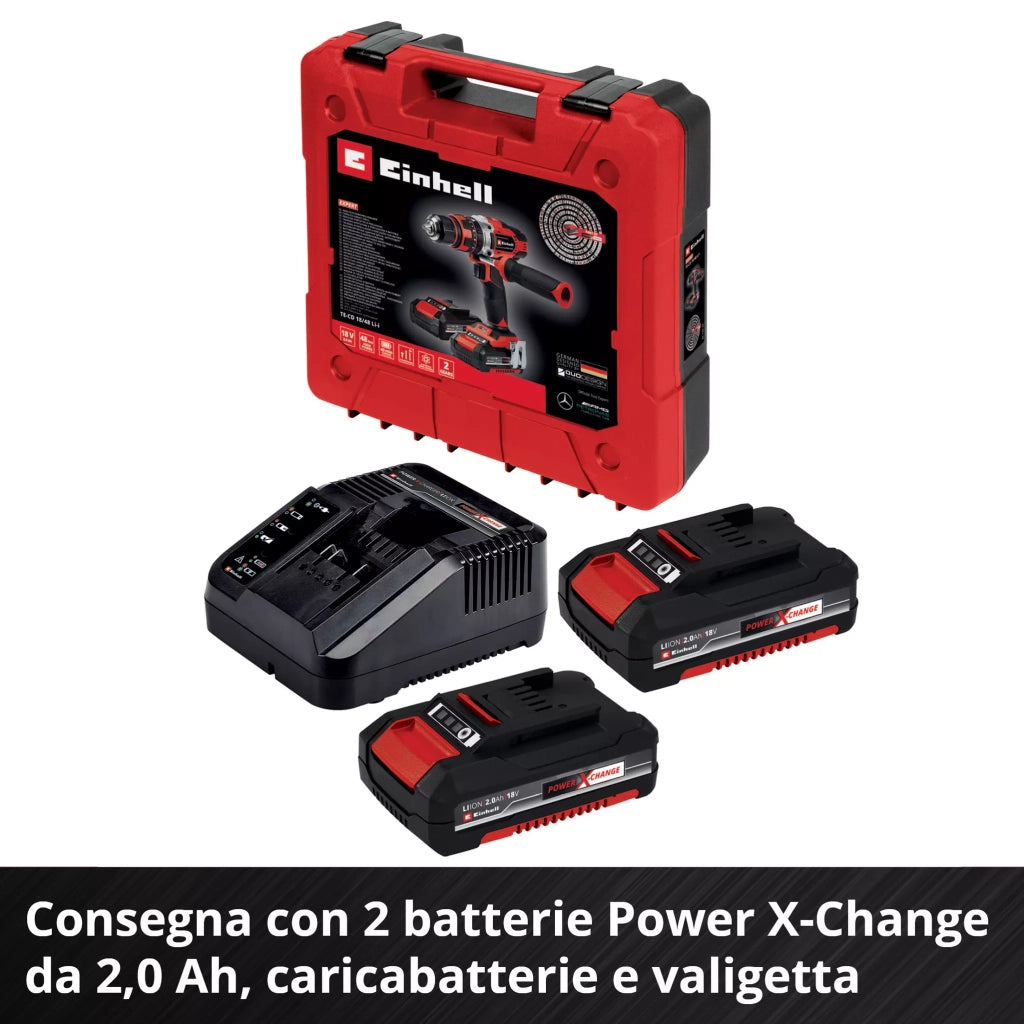 Trapano Avvit Percus Batteria TECD1848LI Einhell Volt 18X2 Ah 2 Xchange