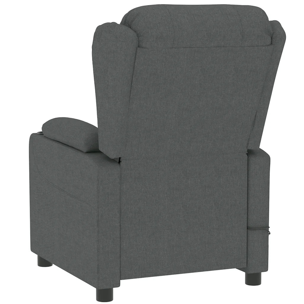 Poltrona Massaggiante | Sedia Relax Elettrica Grigio Scuro in Tessuto