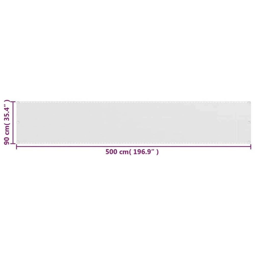 Balcony Privacy Screen, White, 90x500 Cm, HDPE