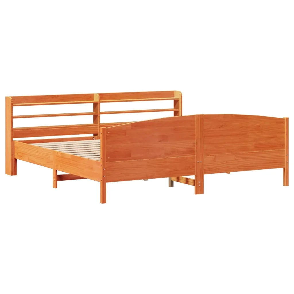 vidaXL Letto senza Materasso Marrone Cera 200x200 cm in Legno di Pino