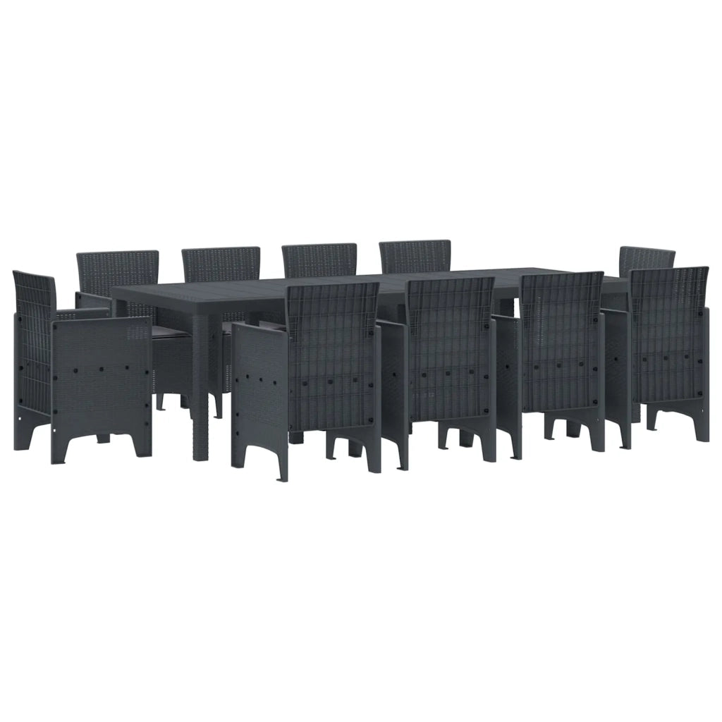 Set da Pranzo per Giardino 11 pcs Antracite Polipropilene 3378595