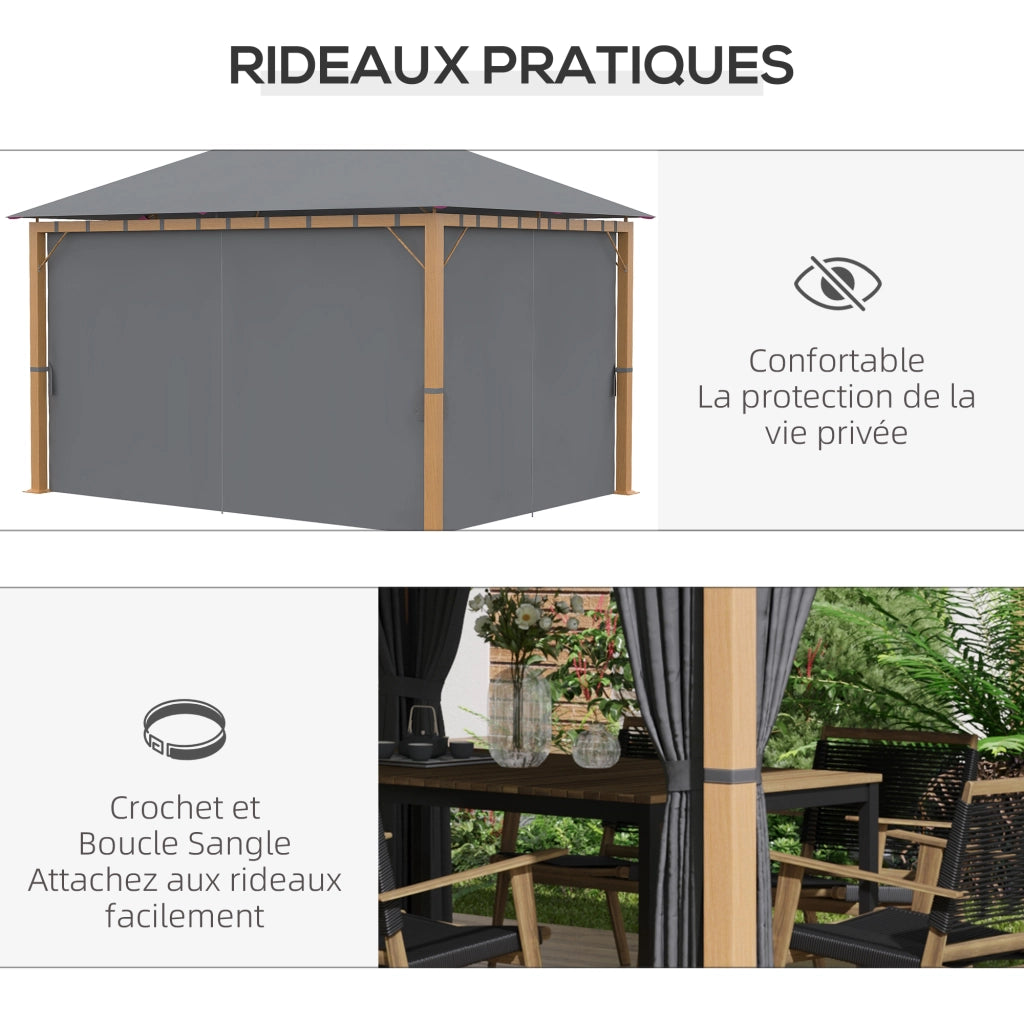 Tenda da giardino rettangolare con tende e copertura in poliestere ¨C Zephmum ¨C 4x3 m struttura in alluminio