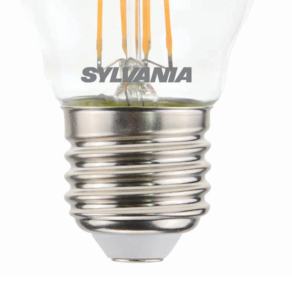 Lampadina LED a Filamento 4.5W 470lm Attacco E27 Dimmerabile V5 Formato Sfera Retrò Trasparente Sylvania