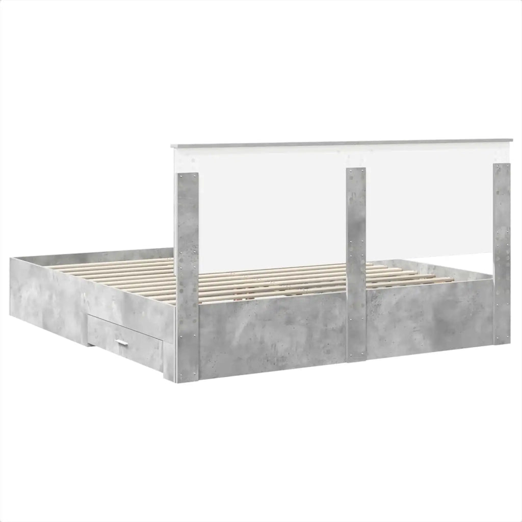 Struttura del letto con testiera Grigio cemento 180 x 200 cm 3409618