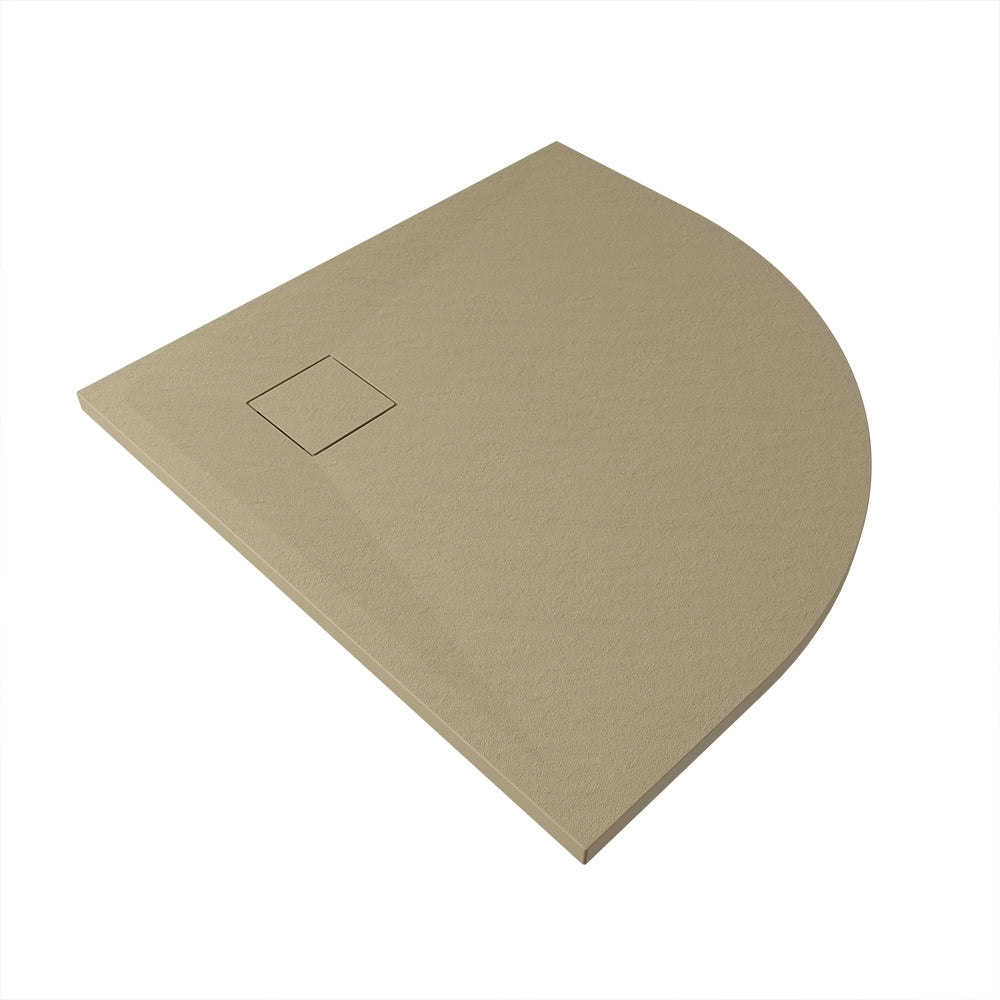 Piatto doccia 90x90 cm semicircolare colore marrone effetto pietra | Samos
