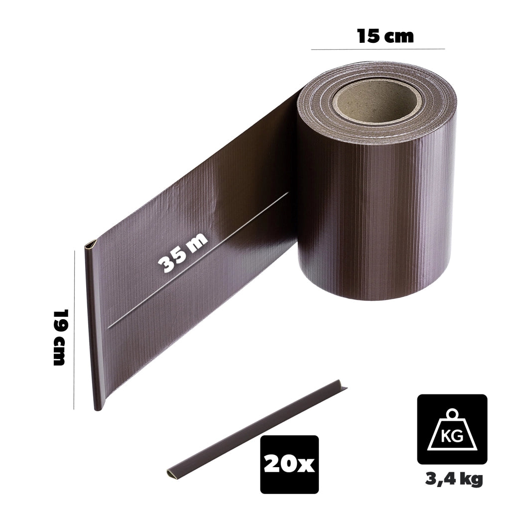 Nastro di protezione KADAX per pannelli di recinzione, recinzione, protezione UV, 20 clip, 19x35 m