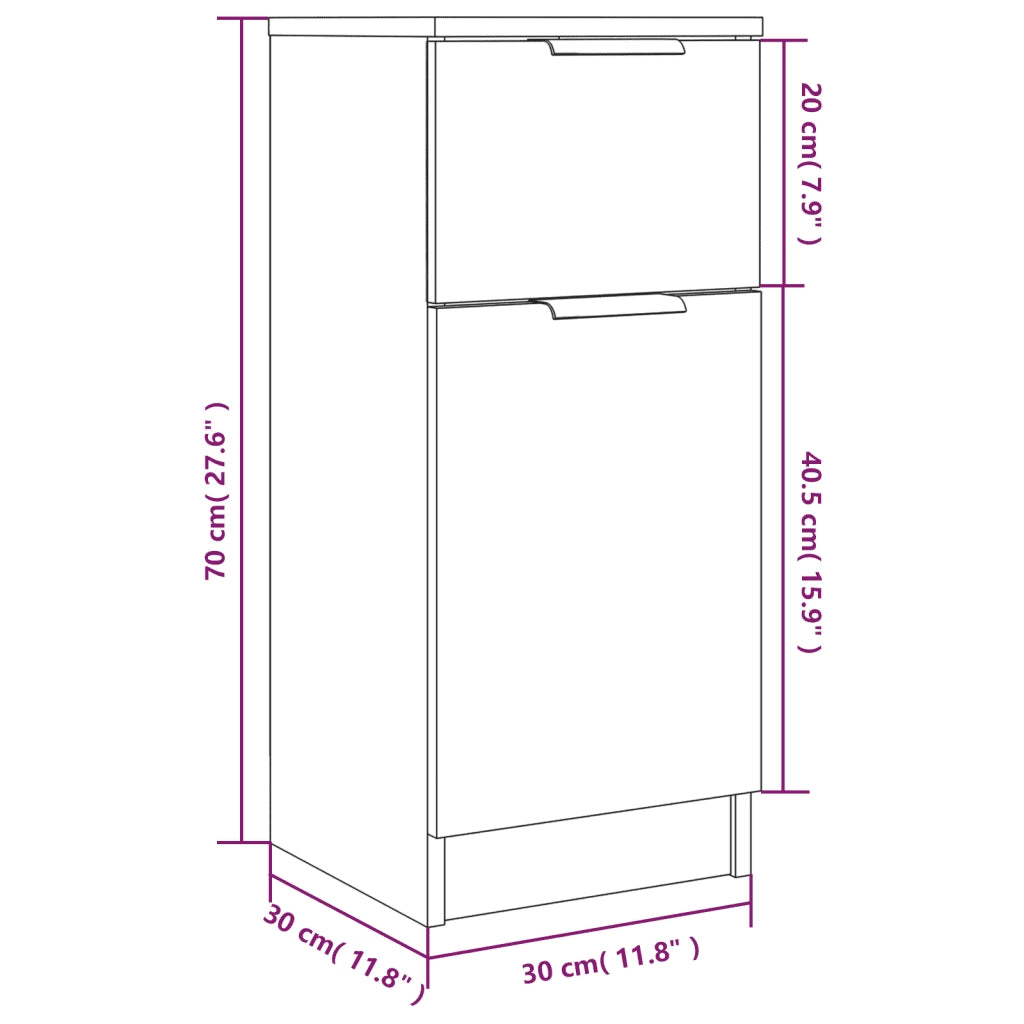 Credenza Rovere Fumo 30x30x70 cm in Legno Multistrato 817000