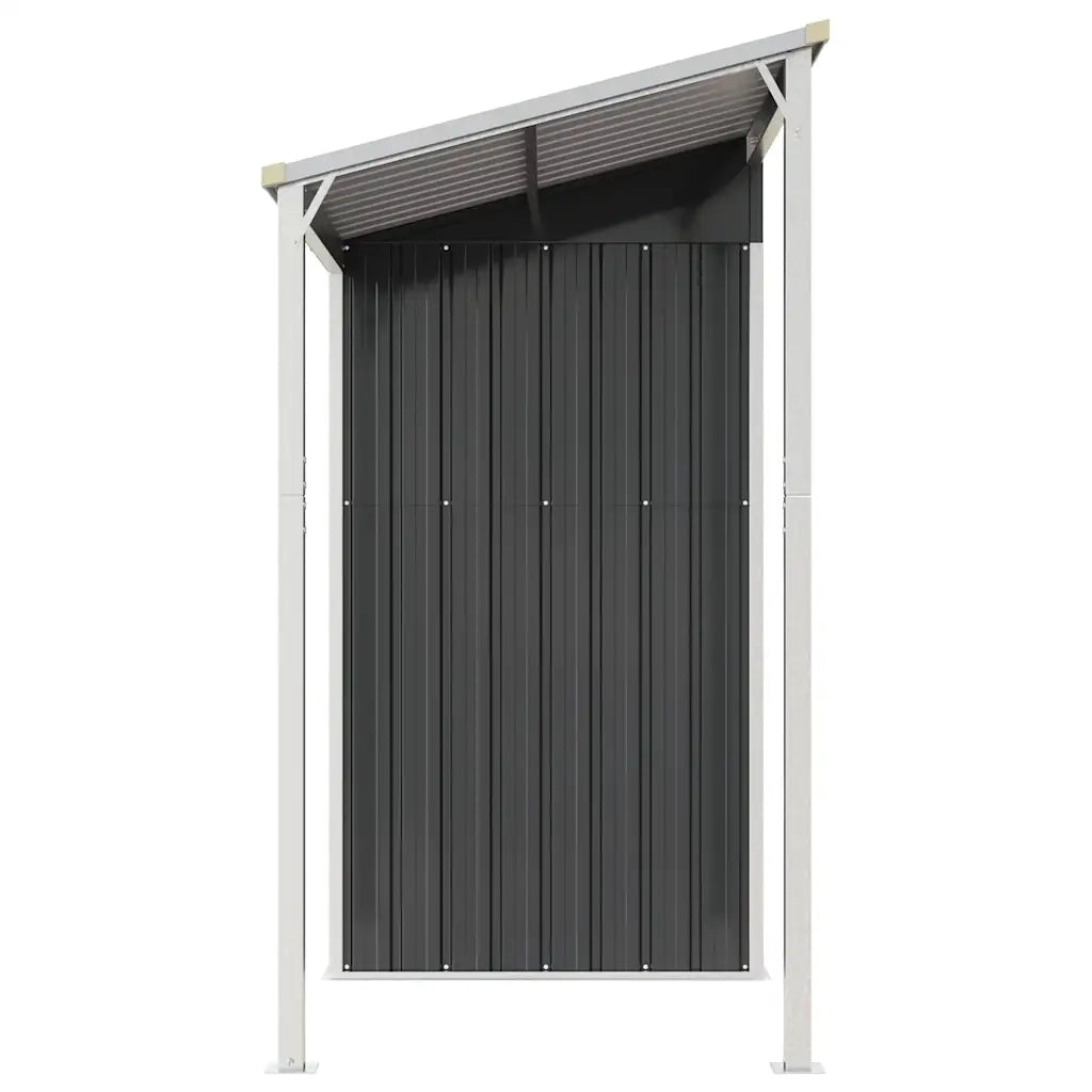 Capanno Giardino Tetto Esteso Antracite 277x107x181cm Acciaio 364526