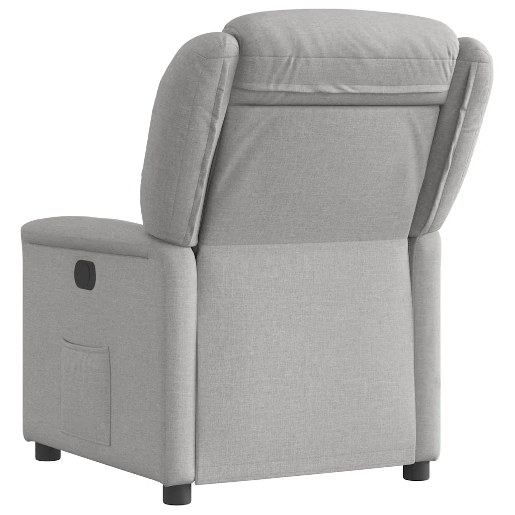 vidaXL Poltrona Elettrica Reclinabile Grigio Nuvola in Tessuto