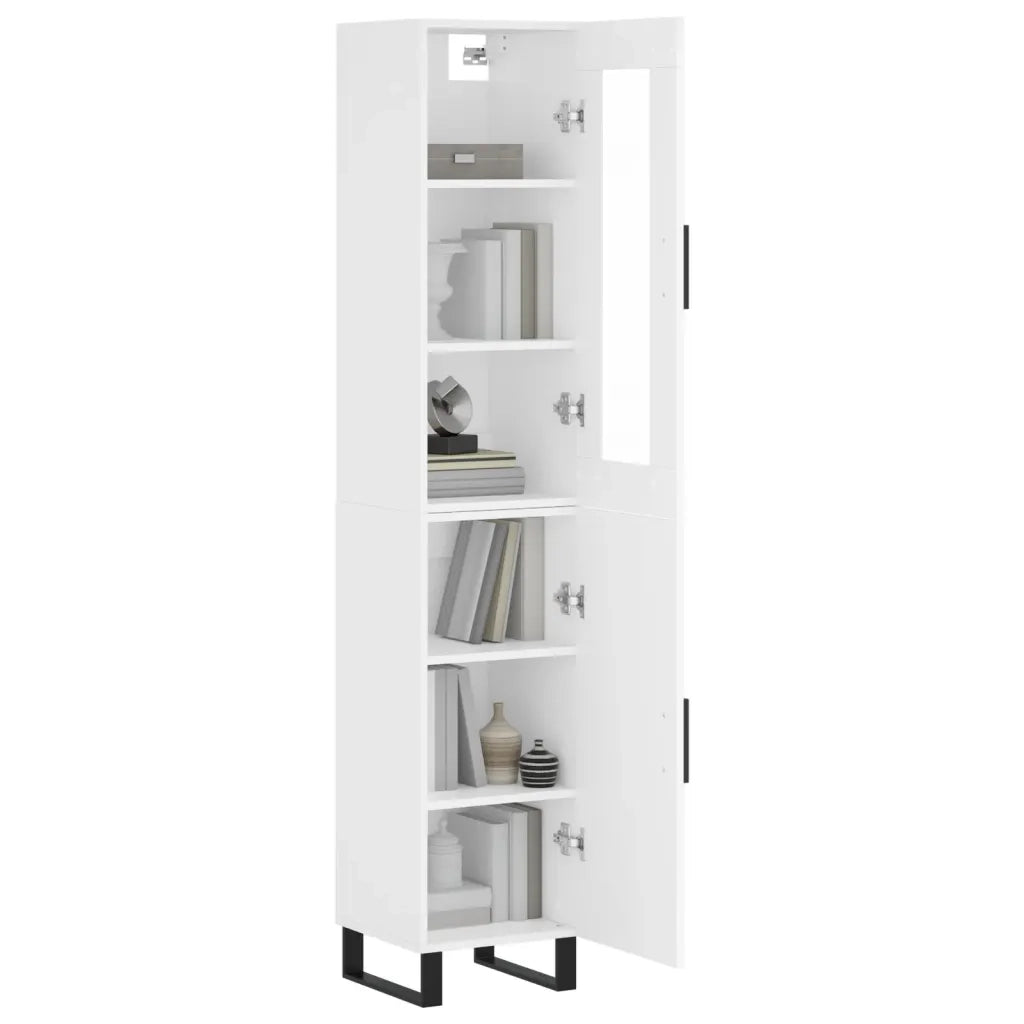Credenza | Madia | Buffet da pranzo | Armadio da pranzo Bianca 34,5x34x180 cm in Legno Multistrato