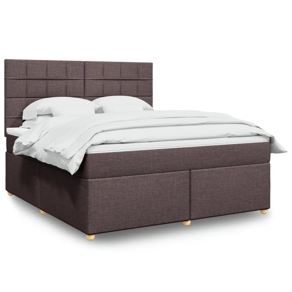 Giroletto a Molle con Materasso Marrone Scuro 180x200cm Tessuto 3291362