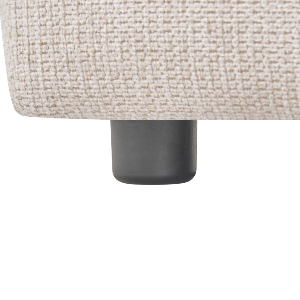 Pouf beige chiaro imbottito, elemento modulare per divano, pouf rettangolare, salotto moderno