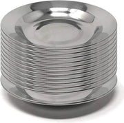 Servizio da aperitivo e degustazione - tavola da servizio - 6 piatti per tapas e antipasti - set 6 - acciaio inox - 10 centimetri