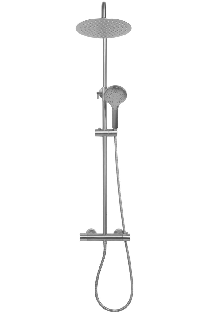 Set Doccia Con Termostato Rea Vincent Nickel Brush Inox