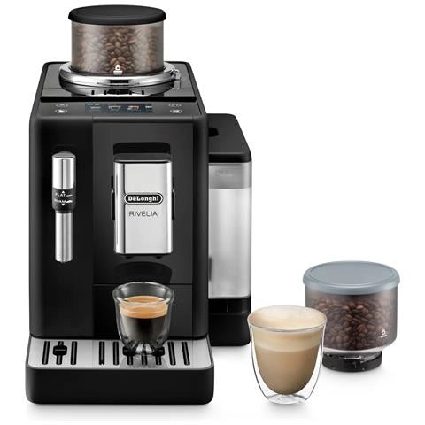 De’longhi rivelia - macchina automatica per caffè in chicchi, 8 bevande one touch, display touch, nero (exam440.35.b) - 8004399026582