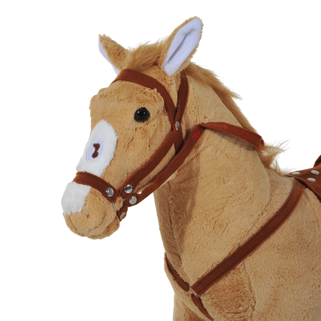 Cavallo a dondolo con rotelle 60 cm ¨C Xylo ¨C beige con sella e suoni