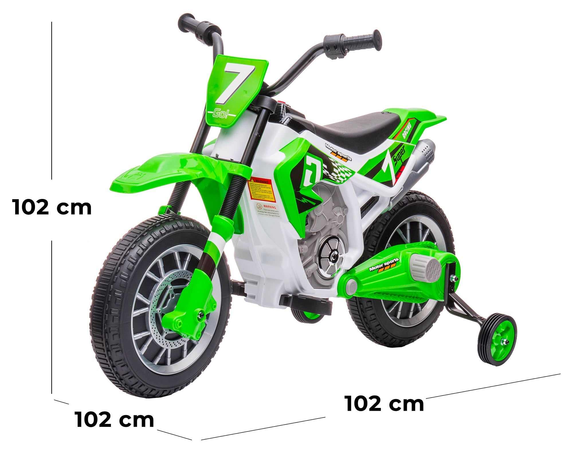 Moto Elettrica per Bambini 12V Motocross Verde