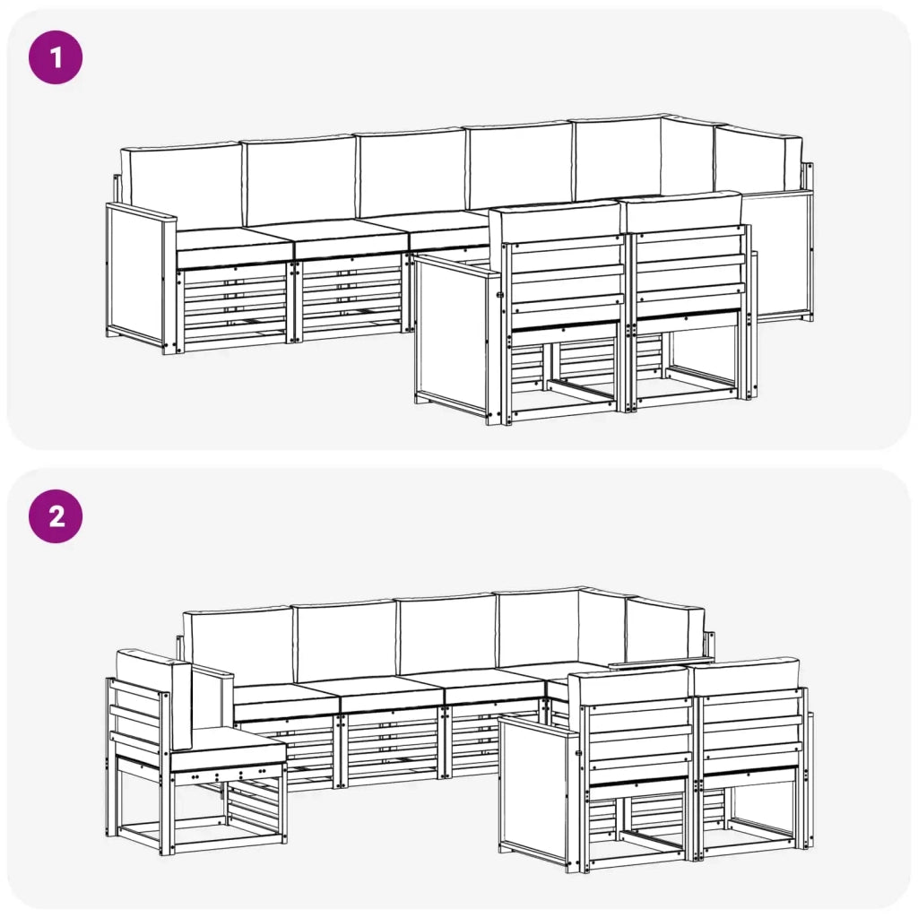 Set di divani da esterno 7 pz 3384508