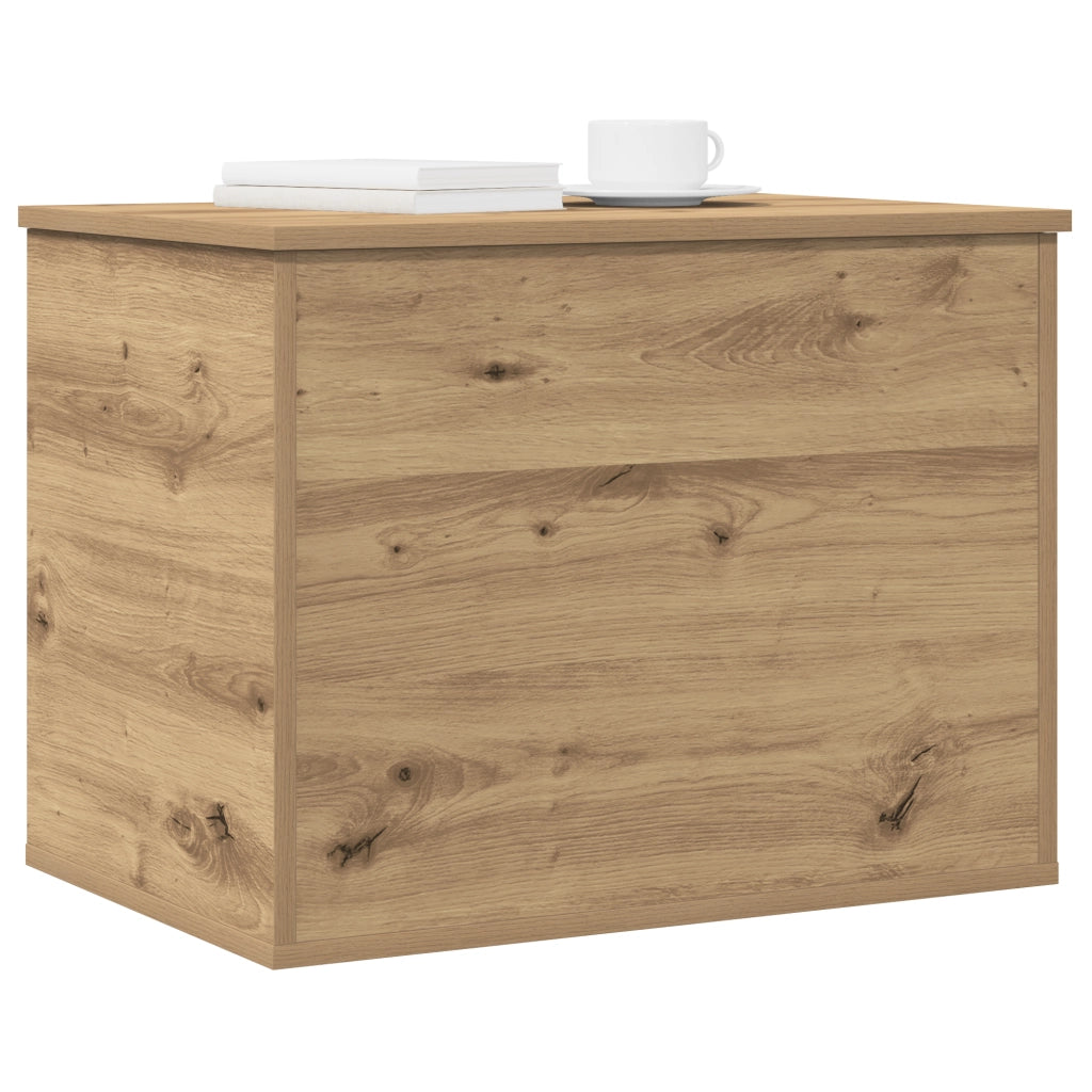 Scatola di Stoccaggio  con Coperchio Rovere Artigianale 60x42x46 cm Legno Ingegnerizzato