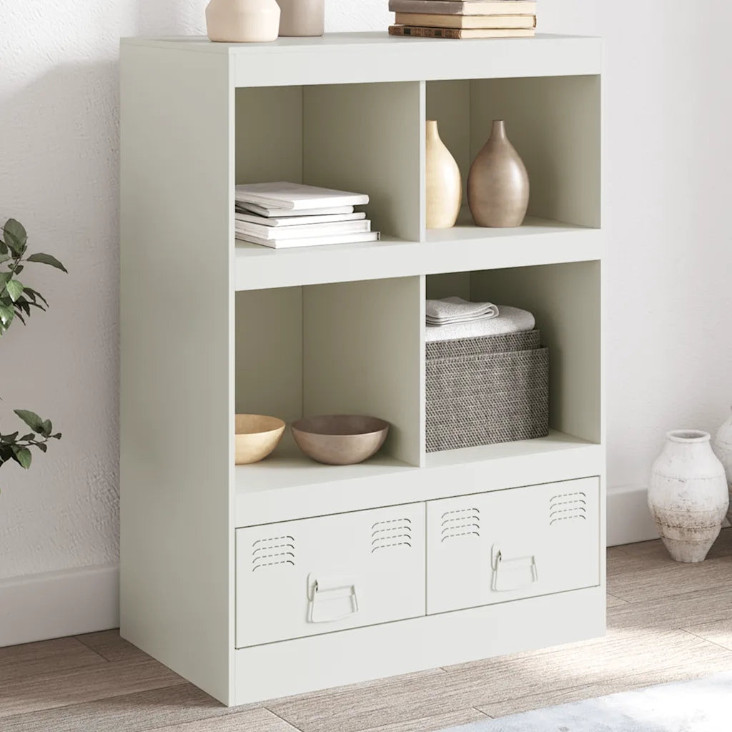 Credenza-Buffet-Armadio da cucina Bianca 67x39x95 cm in Acciaio