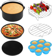 Accessori per frittelle aeree, set di 6 accessori per frittelle aeree da 3,5 litri, forma di padella, pialla per pizza, griglia, rete per stufato, cuscino in silicone, forma di muffin