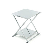 Ompagrill 70780 Tavolo Pieghevole in Acciaio Inossidabile con Ripiano Inferiore e Ruote colore Argento