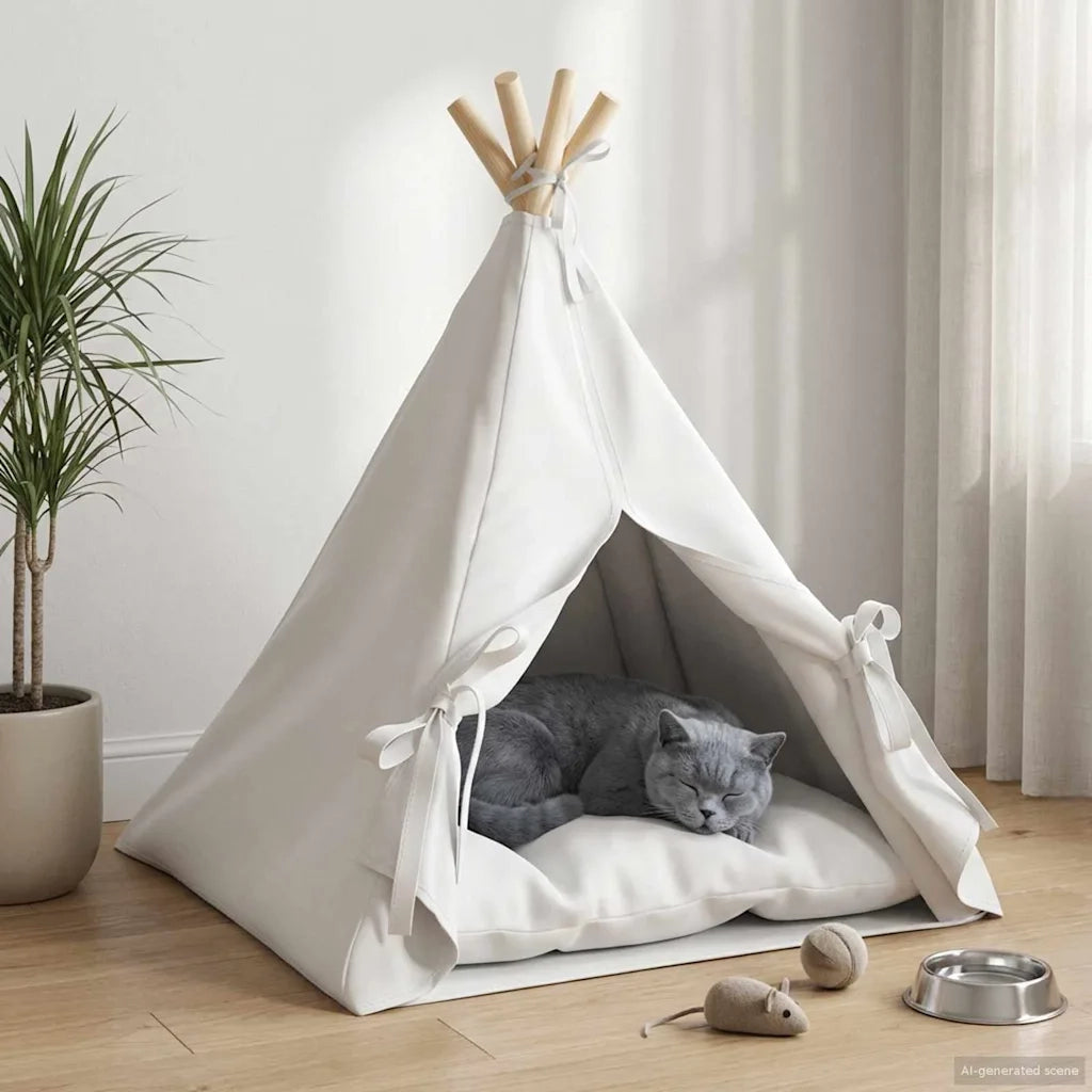 Tenda per animali con cuscino Bianco 50 x 50 x 60 cm Poliestere CFW1162614