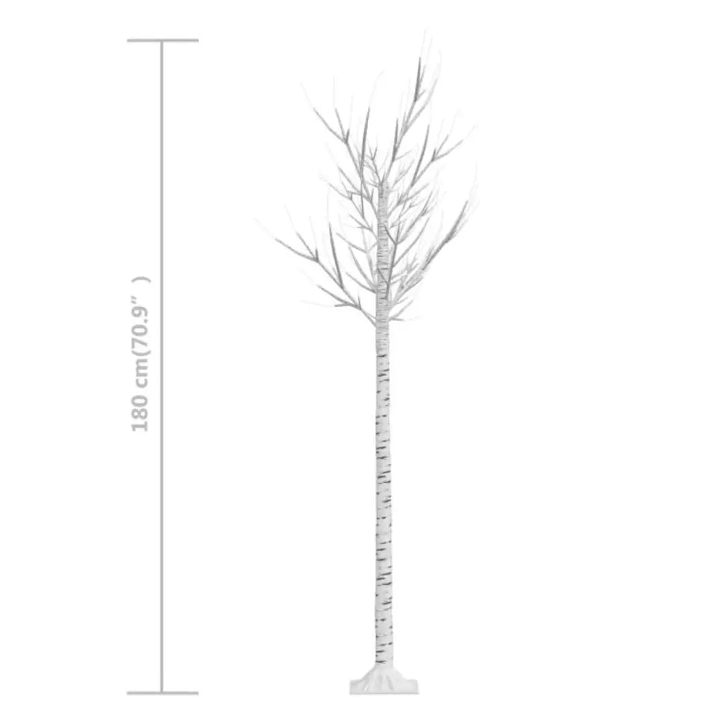 Albero Natale 200 LED 1,8 m Salice Bianco Caldo Interno Esterno 332956