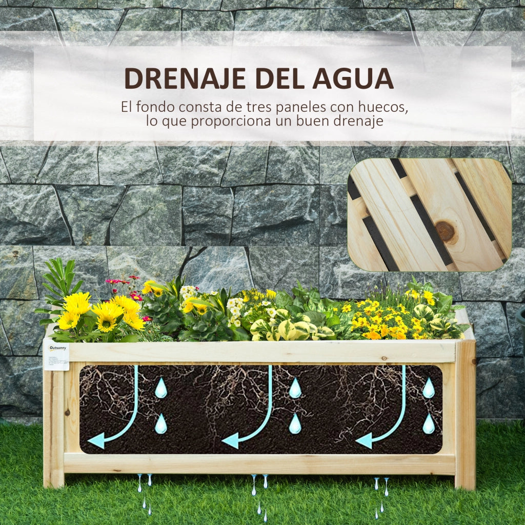 Fioriera in Legno Pieghevole per Balcone Giardino ¨C Zephmum ¨C 70x30x25 cm Naturale