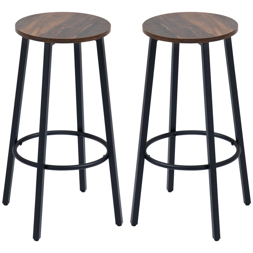 Sgabelli da Bar Set 2 Pezzi ¨C Zephmum ¨C Grigio Metallo 42x42x65