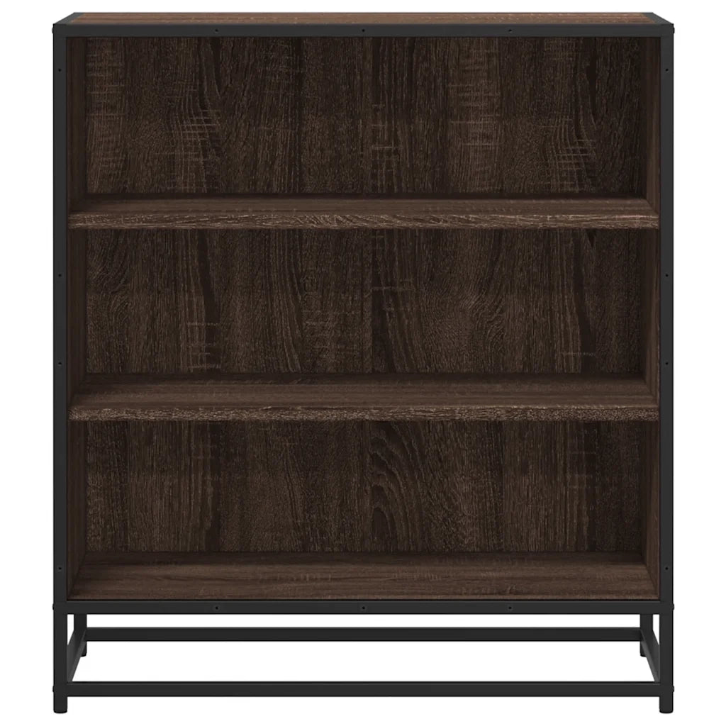 Credenza Rovere Marrone 68x35x76 cm in Truciolato e Metallo
